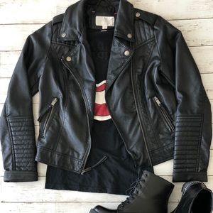 Vegan leather jacket biker grunge
